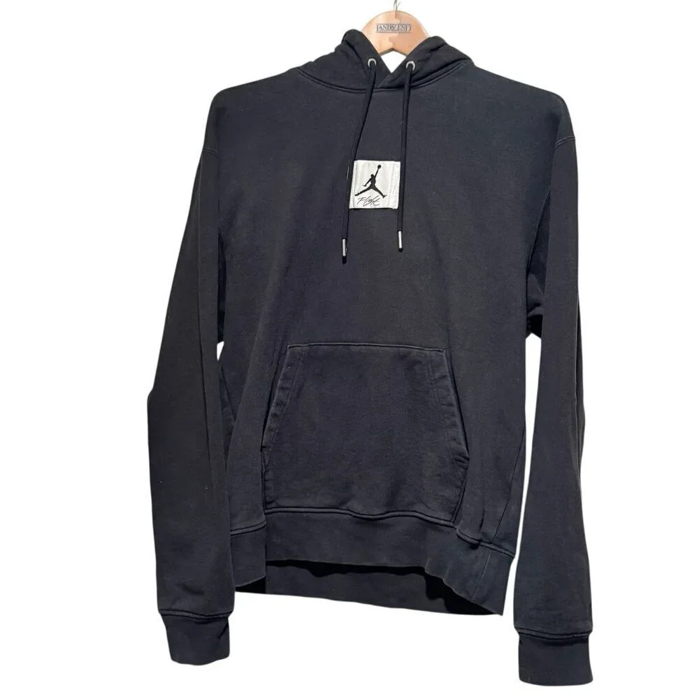 Air Jordan Essentials Mens Size Small Flight Hoodie Basketball Sweatshirt Black